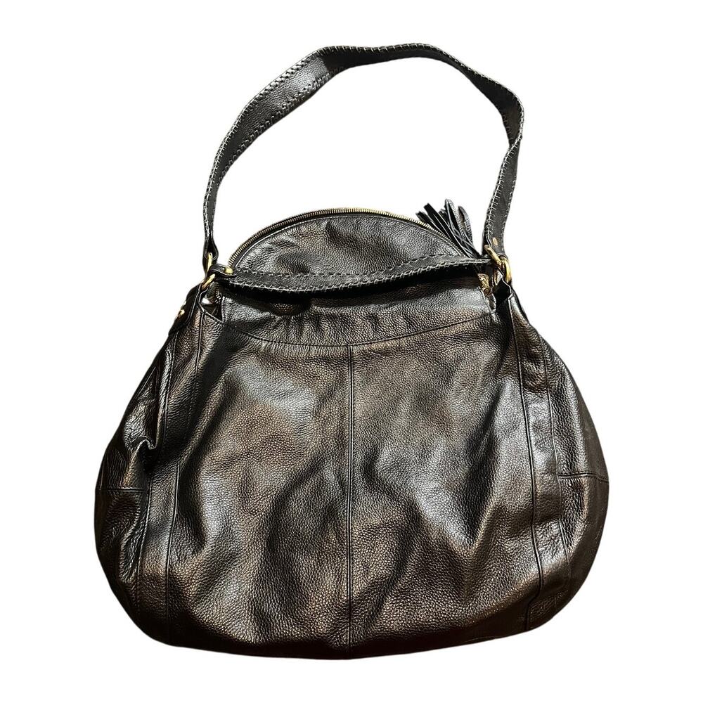 Onna Ehrlich Rachel Shoulder Bag Women's Black Pebbled Leather Large MSRP $650